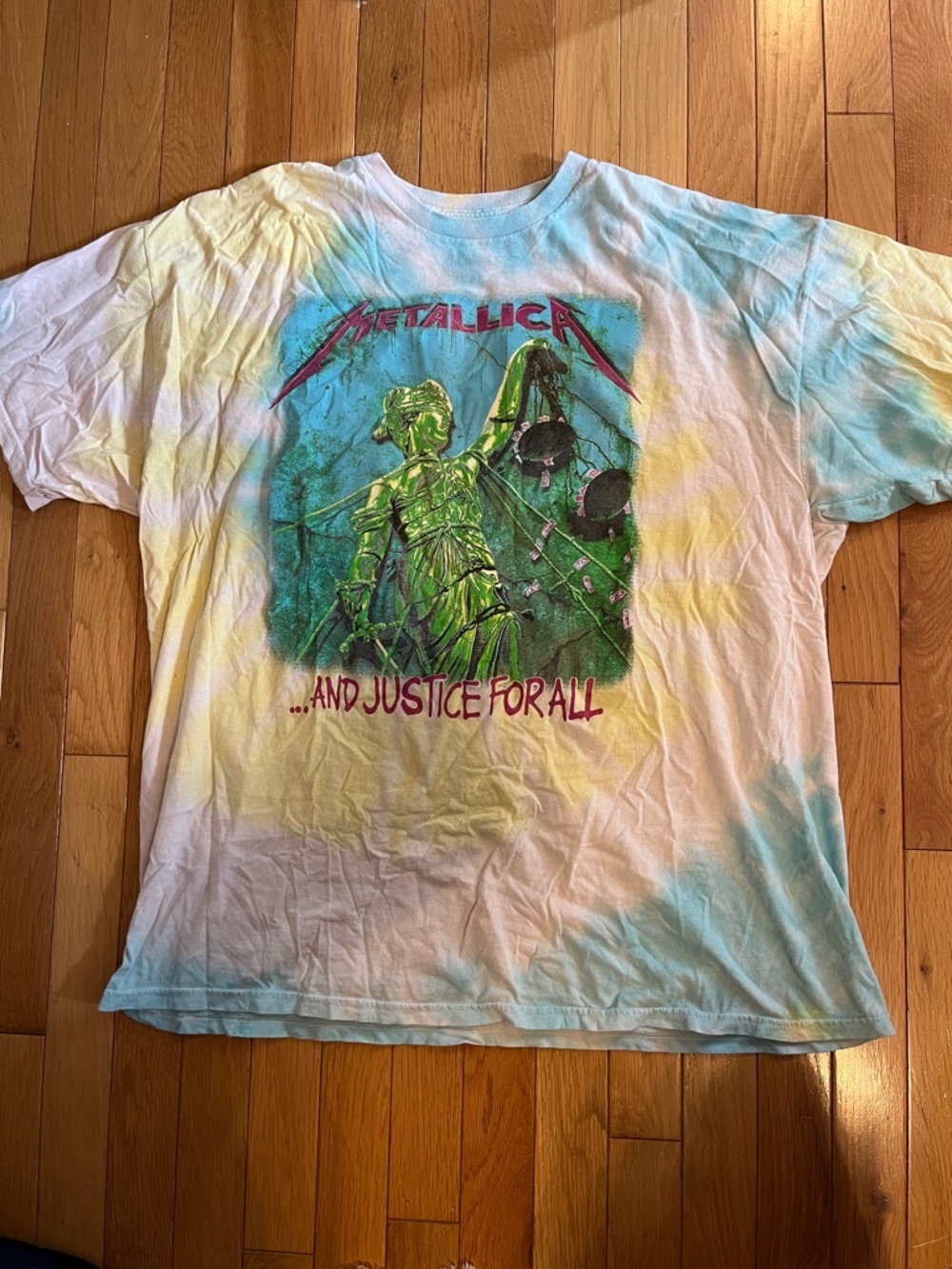 Tie dye Metallica and justice for all graphic tee band shirt